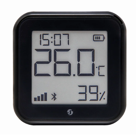 Shelly H&T Gen3 czarny – czujnik temperatury i wilgotności Wi-Fi z wyświetlaczem