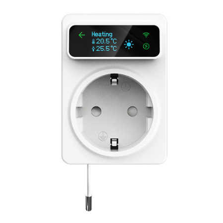 Gniazdko WiFi z termostatem 16A dwa czujniki temperatury OLED