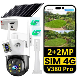 Kamera zewnętrzna 4G zasilana panelem solarnym z dwoma obiektywami V380 Pro