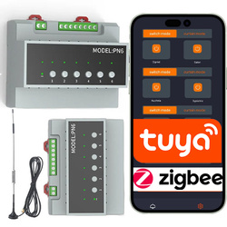 6-kanałowy Przekaźnik ZIGBEE na szynę DIN z Anteną  (IN/OUT)