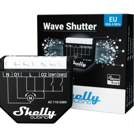 Shelly Wave Shutter Z-Wave Sterownik Rolet Żaluzji Markiz Pomiar Energii