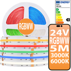 Taśma LED COB 840D 24V 17W 12 mm RGBWW 3000K 6000K Światło Kolorowe Białe