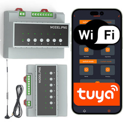 6-kanałowy Przekaźnik Wi-Fi na szynę DIN z Anteną  (IN/OUT)