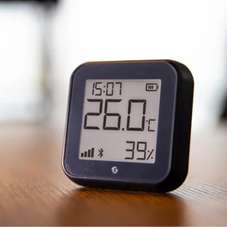 Shelly H&T Gen3 czarny – czujnik temperatury i wilgotności Wi-Fi z wyświetlaczem