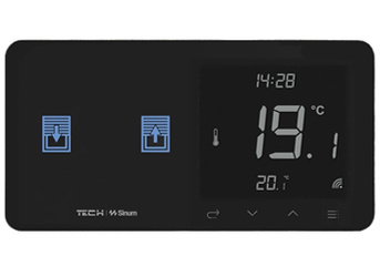 Regulator pokojowy + włącznik ROLET WZR-02mL  - LEWA Czarny przewodowy Sinum SBUS