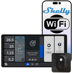 Shelly Wall Display X2 + czujnik BLU H&T czarny – panel dotykowy WiFi Smart Home