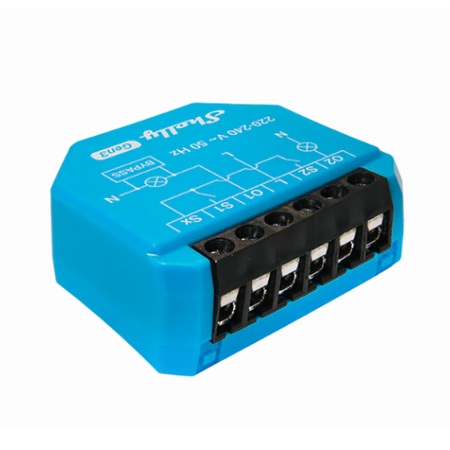 Shelly 2L Gen3 WiFi włącznik światła bez N 2 kanały + bypass