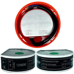 Zasilacz do taśmy LED 12V DC 5A 60W Dopuszkowy Wodoporny IP67