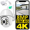 Kamera zewnętrzna obrotowa na kartę SIM 4G 4K 8Mp ICSEE smart BIAŁA