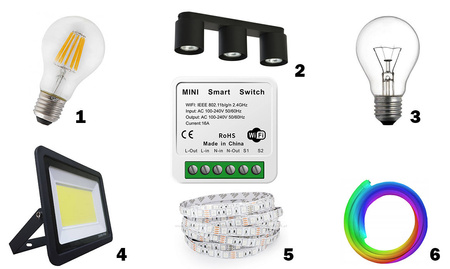 MINI sterownik dopuszkowy WIFI - 1 kanał. 230V 16A TUYA Smart Life