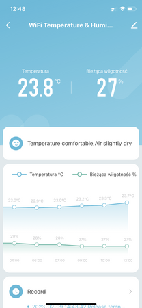 Czujnik temperatury i wilgotności WIFI TUYA V2