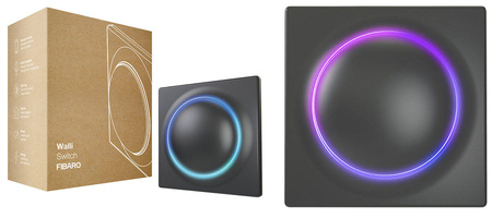 Walli Switch FIBARO - Włącznik oświetlenia Z-Wave Antracyt FGWDSEU-221-8