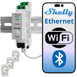Shelly Pro 3EM 3x120A – Licznik energii 3-fazowy DIN LAN WiFi CT
