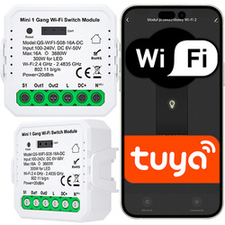 Przekaźnik beznapięciowy WiFi, moduł dopuszkowy dry contact 16A, AC100-240V, DC6V-50V