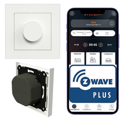 HEATIT Z-DIM2 250W – inteligentny ściemniacz LED Z-Wave, bez N, pokrętło, Smart Home
