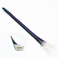 Złączka do Taśmy LED RGB  10mm z Przewodami 10cm zacisk szybki montaż