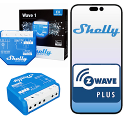 Shelly Wave 1 – Przekaźnik Z-Wave 16A, suchy styk, do bram i światła