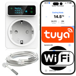 Gniazdko WiFi z termostatem 16A dwa czujniki temperatury OLED