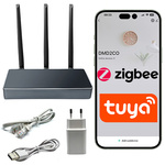 Czarna Bramka ZIGBEE 3.0 TUYA Wi-Fi LAN RJ45 3 Anteny Mocna 