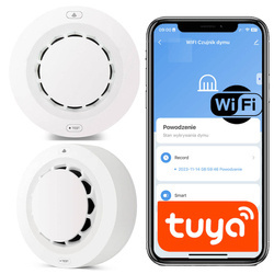 CZUJNIK DYMU OGNIA WIFI ALARM CZUJKA TUYA SMART Z SYRENĄ BEZPRZEWODOWY