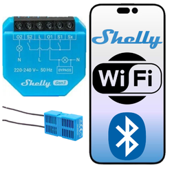 Shelly 2L Gen3 WiFi włącznik światła bez N 2 kanały + bypass