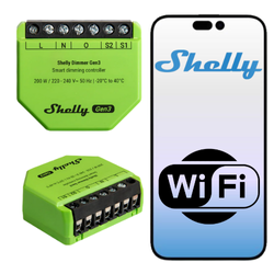Shelly Dimmer Gen3 – ściemniacz światła Wi-Fi Bluetooth bez N (Bypass)
