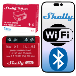 Shelly 1PM Mini Gen3 – przekaźnik WiFi dopuszkowy 8A z pomiarem energii