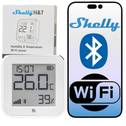 Shelly H&T Gen3 biały– czujnik temperatury i wilgotności Wi-Fi z wyświetlaczem