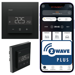 Heatit Z-TRM6 Czarny mat termostat Z-Wave 16A do ogrzewania podłogowego