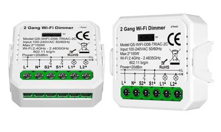 2 GANG Dimmer ściemniacz TUYA WIFI MINI V3 sterownik oświetlenia