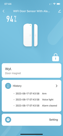 Czujnik otwarcia drzwi/okna WIFI TUYA SYRENA na baterie