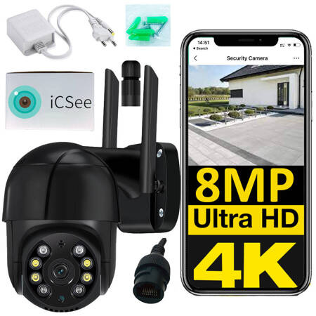 Kamera zewnętrzna obrotowa 4K 8Mp WIFI ICSEE smart 