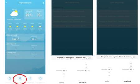 Stacja Pogodowa Wi-Fi TUYA 1 x Sensor Alarm Temperatury Smart czujnik temp